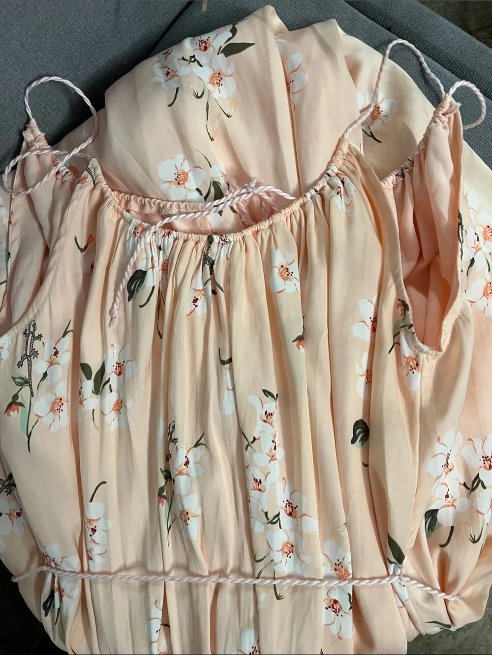 Abercrombie & Fitch Peach Floral Spaghetti-Strap Maxi Dress